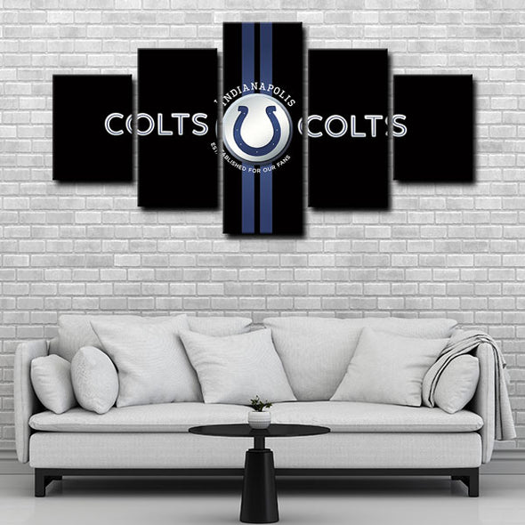5 piece abstract canvas art framed prints  Indianapolis Colts live room decor1214 (4)