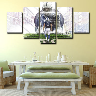 5 piece abstract canvas art framed prints  Indianapolis Colts live room decor1224 (1)