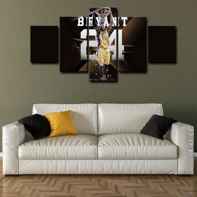 5 piece abstract canvas art framed prints  Kobe Bryant live room decor1207 (1)