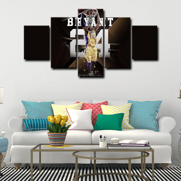 5 piece abstract canvas art framed prints  Kobe Bryant live room decor1207 (4)