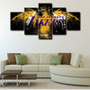 5 piece abstract canvas art framed prints  Los Angeles Lakers Bryant live room decor1225 (2)