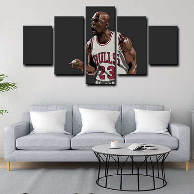 5 piece abstract canvas art framed prints  Michael Jordan live room decor1207 (1)