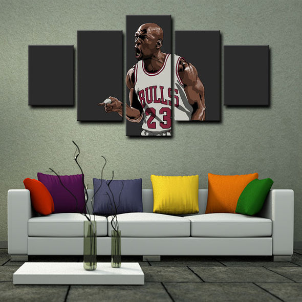5 piece abstract canvas art framed prints  Michael Jordan live room decor1207 (3)
