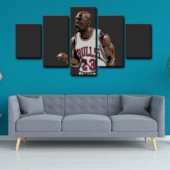 5 piece abstract canvas art framed prints  Michael Jordan live room decor1207 (4)