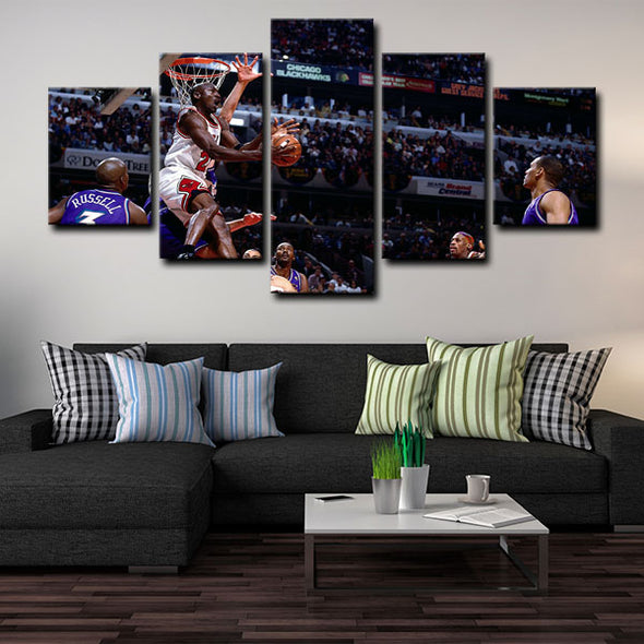 5 piece abstract canvas art framed prints  Michael Jordan live room decor1225 (1)