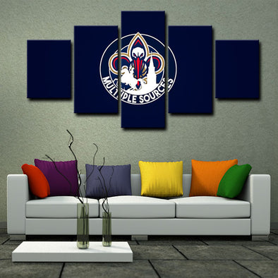 5 piece abstract canvas art framed prints  New Orleans Pelicans live room decor1207 (1)