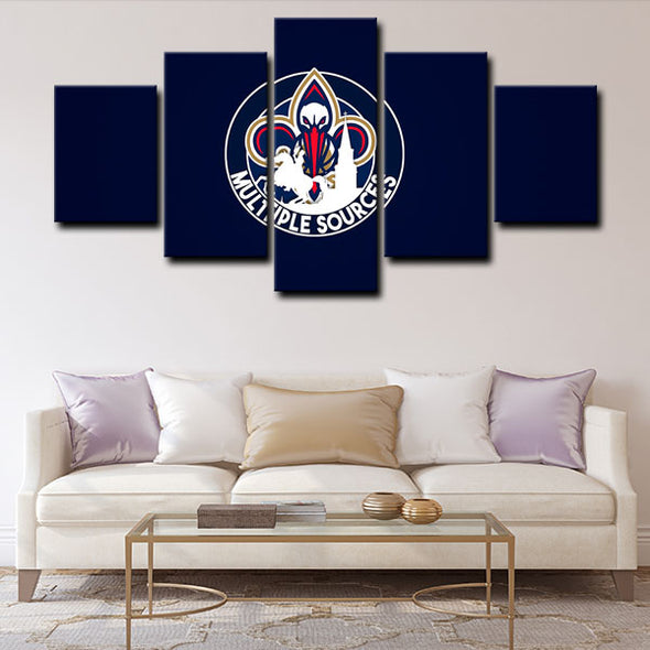 5 piece abstract canvas art framed prints  New Orleans Pelicans live room decor1207 (3)