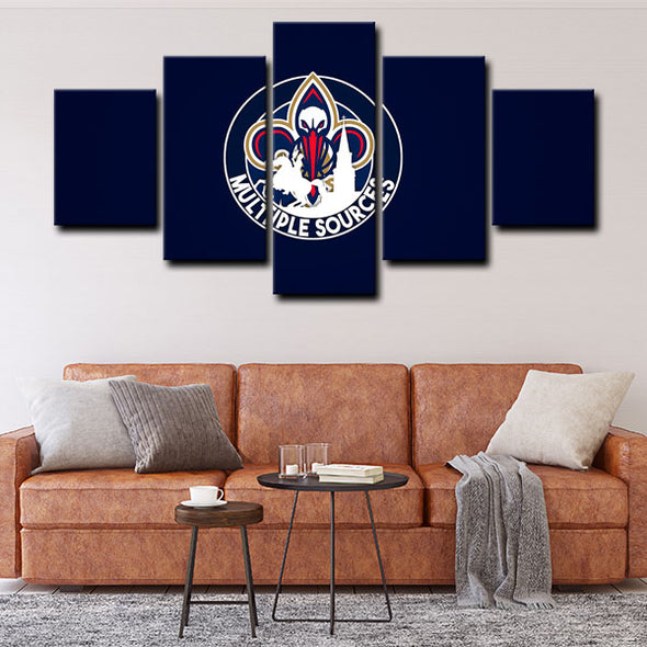 5 piece abstract canvas art framed prints  New Orleans Pelicans live room decor1207 (4)