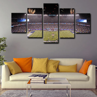 5 piece abstract canvas art framed prints  New York Giants live room decor1214 (1)