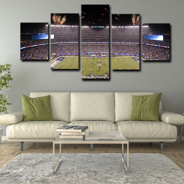 5 piece abstract canvas art framed prints  New York Giants live room decor1214 (2)