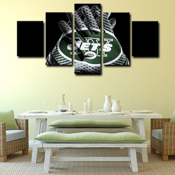 5 piece abstract canvas art framed prints  New York Jets live room decor1207 (2)