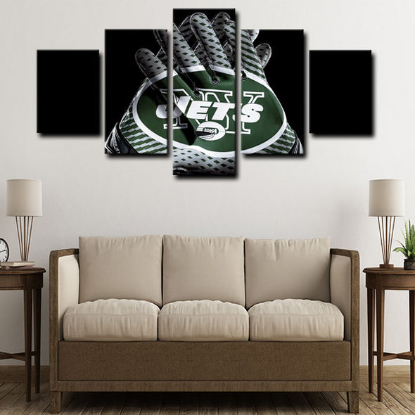 5 piece abstract canvas art framed prints  New York Jets live room decor1207 (4)