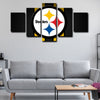  5 piece abstract canvas art framed prints Pittsburgh Steelers live room decor1217 (3)