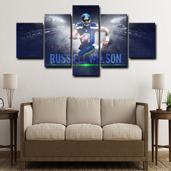5 piece abstract canvas art framed prints  Russell Wilson live room decor1238 (3)