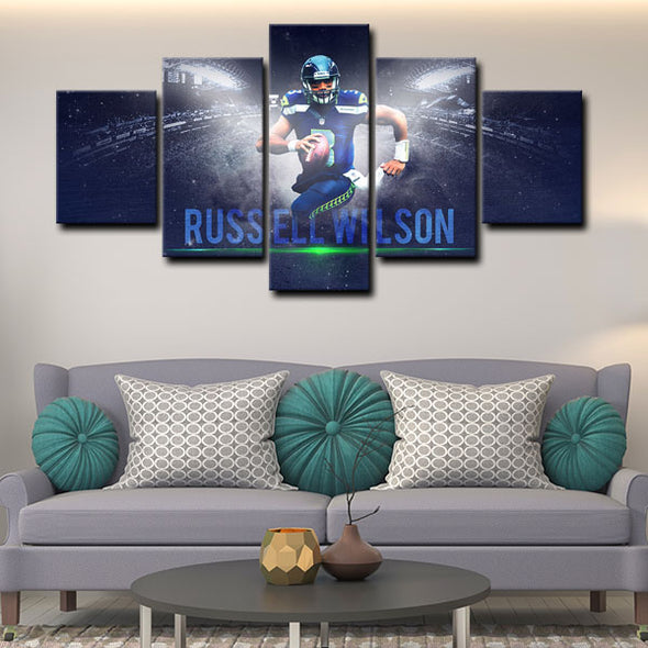 5 piece abstract canvas art framed prints  Russell Wilson live room decor1238 (4)