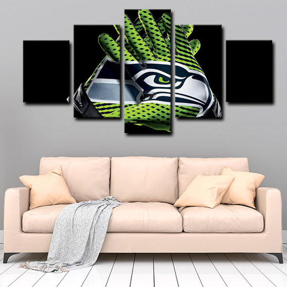 5 piece abstract canvas art framed prints  Seattle Seahawks live room decor1207 (2)