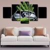 5 piece abstract canvas art framed prints  Seattle Seahawks live room decor1207 (3)