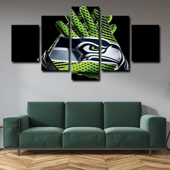 5 piece abstract canvas art framed prints  Seattle Seahawks live room decor1207 (4)
