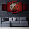 5 piece abstract canvas art prints Trail Blazers logo emblem home decor-1217 (3)