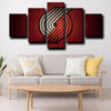 5 piece abstract canvas art prints Trail Blazers logo emblem home decor-1217 (4)