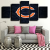 5 piece art canvas prints Chicago Bears logo badge wall picture-1212 (2)