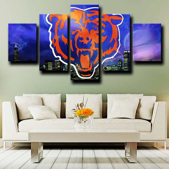 5 piece art paintings Chicago Bears logo emblem wall picture-1213 (3)
