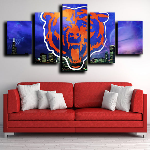 5 piece art paintings Chicago Bears logo emblem wall picture-1213 (4)