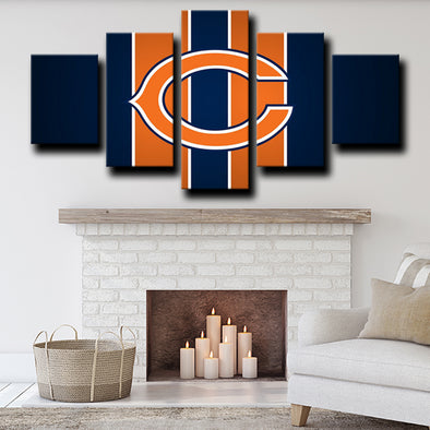 5 piece art set framed prints Chicago Bears Logo Crest wall picture-1214 (1)