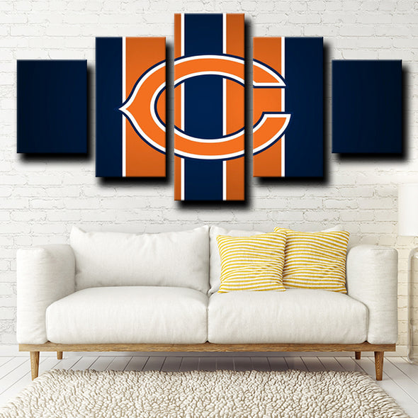 5 piece art set framed prints Chicago Bears Logo Crest wall picture-1214 (4)