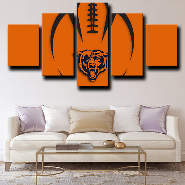 5 piece artwork prints Chicago Bears Logo home decor-1215 (1)