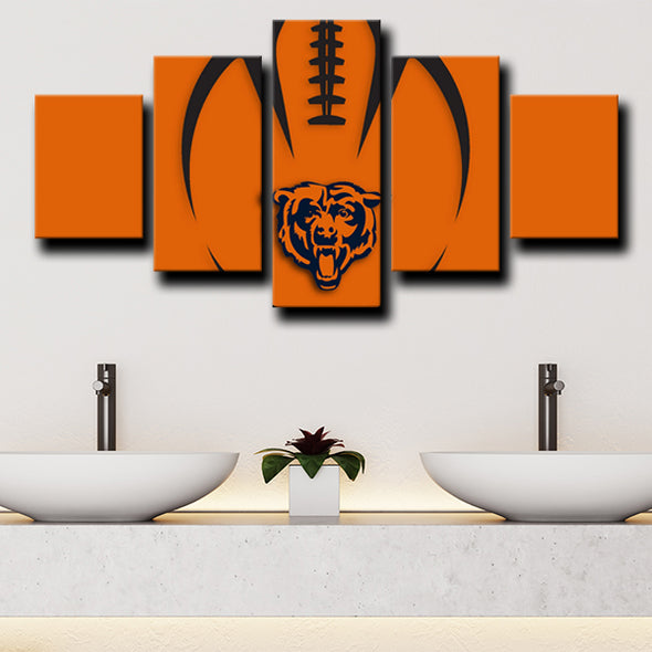 5 piece artwork prints Chicago Bears Logo home decor-1215 (3)