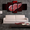 5 piece artwork prints Detroit Red Wings Logo Red home decor-1212 (1)