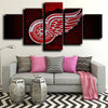 5 piece artwork prints Detroit Red Wings Logo Red home decor-1212 (3)