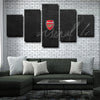 5 piece canvas art arsenal logo prints black home decor picture-1221 (3)