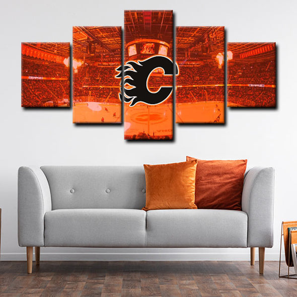 5 piece canvas art art prints Calgary Flames  wall picture1211 (4)