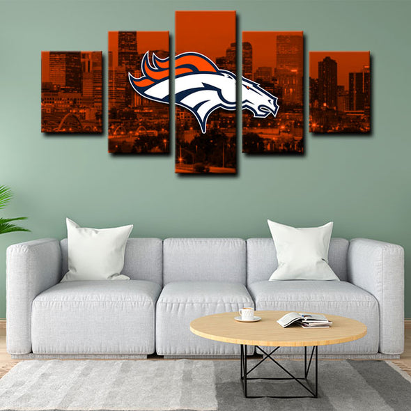 5 piece canvas art art prints Denver Broncos  wall picture1210 (2)