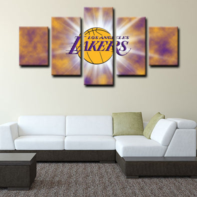  5 piece canvas art art prints Los Angeles Lakers  wall picture1200 (1)