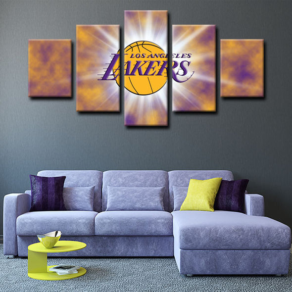  5 piece canvas art art prints Los Angeles Lakers  wall picture1200 (2)