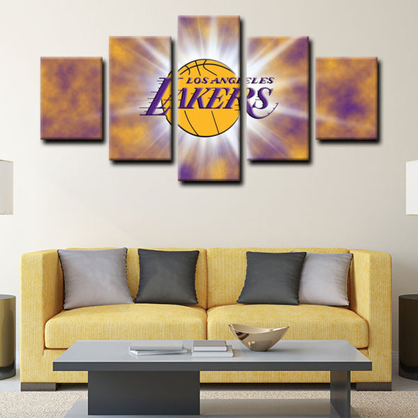  5 piece canvas art art prints Los Angeles Lakers  wall picture1200 (3)