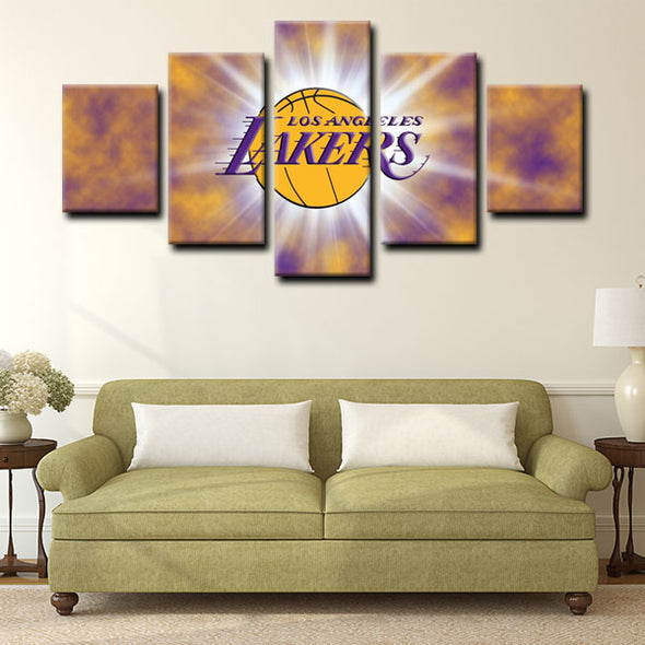  5 piece canvas art art prints Los Angeles Lakers  wall picture1200 (4)