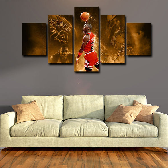 5 piece canvas art art prints Michael Jordan  wall picture1200 (1)