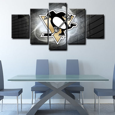  5 piece canvas art art prints Pittsburgh Penguins  wall picture1203 (1)