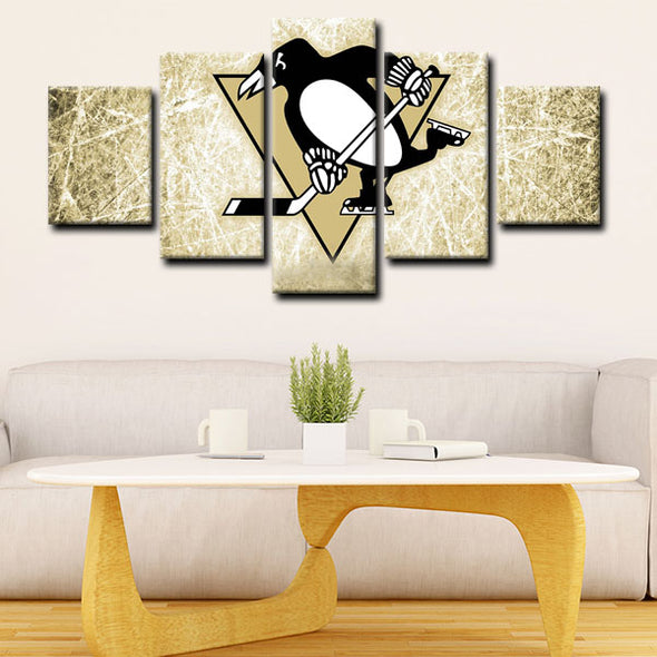 5 piece canvas art art prints Pittsburgh Penguins  wall picture1213 (2)
