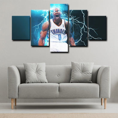 5 piece canvas art art prints Russell Westbrook  wall picture1221 (1)