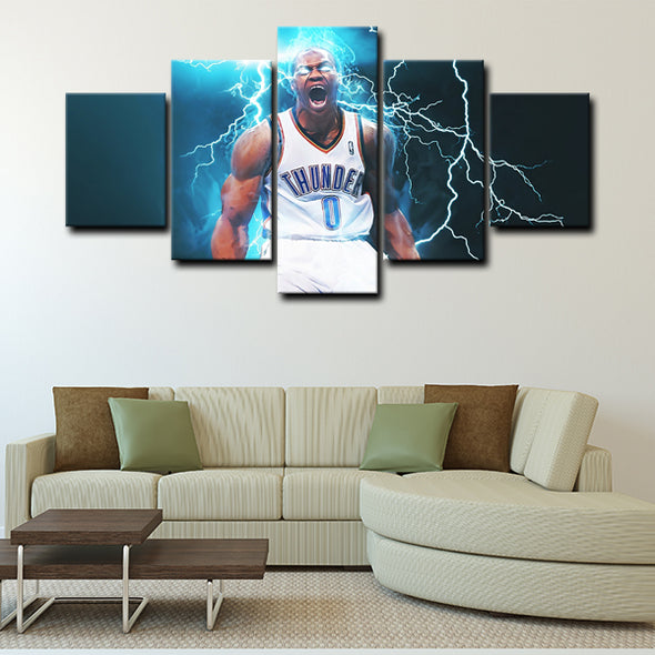 5 piece canvas art art prints Russell Westbrook  wall picture1221 (3)