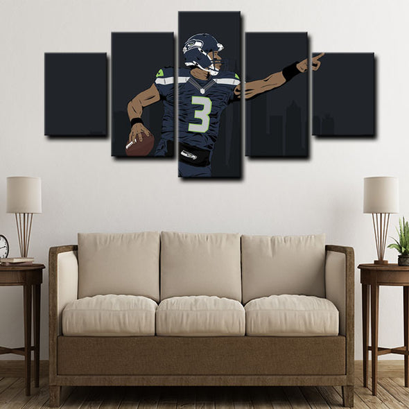 5 piece canvas art art prints Russell Wilson  wall picture1231 (3)