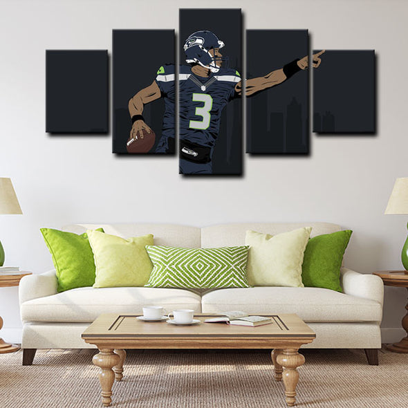 5 piece canvas art art prints Russell Wilson  wall picture1231 (4)
