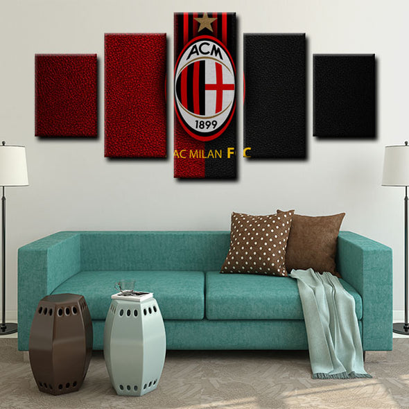 5 piece canvas art custom framed prints  AC Milan decor picture1208 (3)