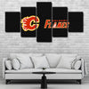 5 piece canvas art custom framed prints  Calgary Flames decor picture1209 (2)