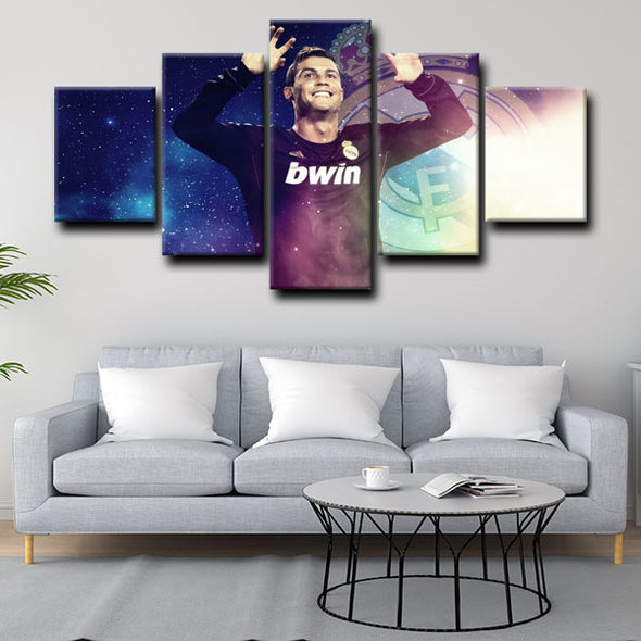  5 piece canvas art custom framed prints  Cristiano Ronaldo decor picture1208 (1)